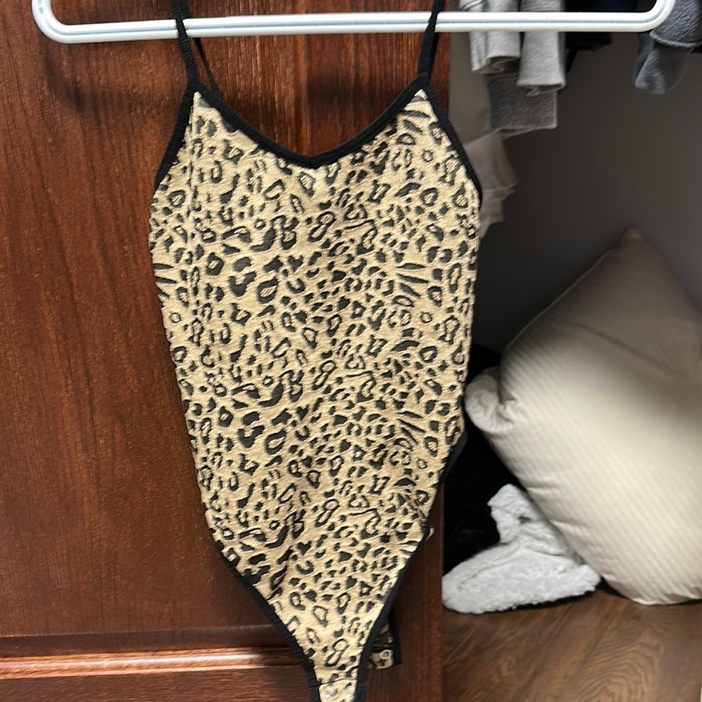Cheetah printed bodysuit.